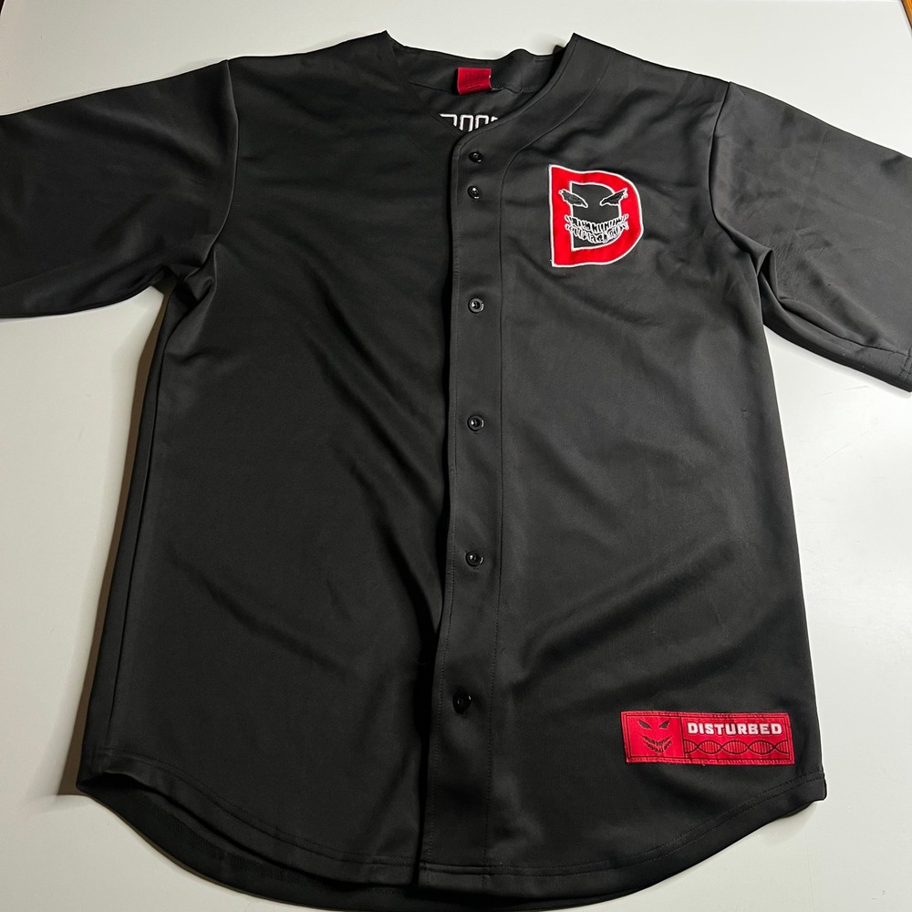 Disturbed Band Baseball Jersey 2018 Blackout Merch Black Red Mens XXXL 3XL
